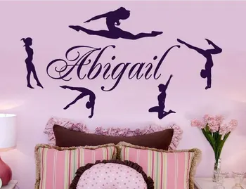 

Customizable Name Rhythmic Gymnastics Athlete Vinyl Wall Decal Girl Dancer Room Home Decor Wallpaper Art Mural DZ15