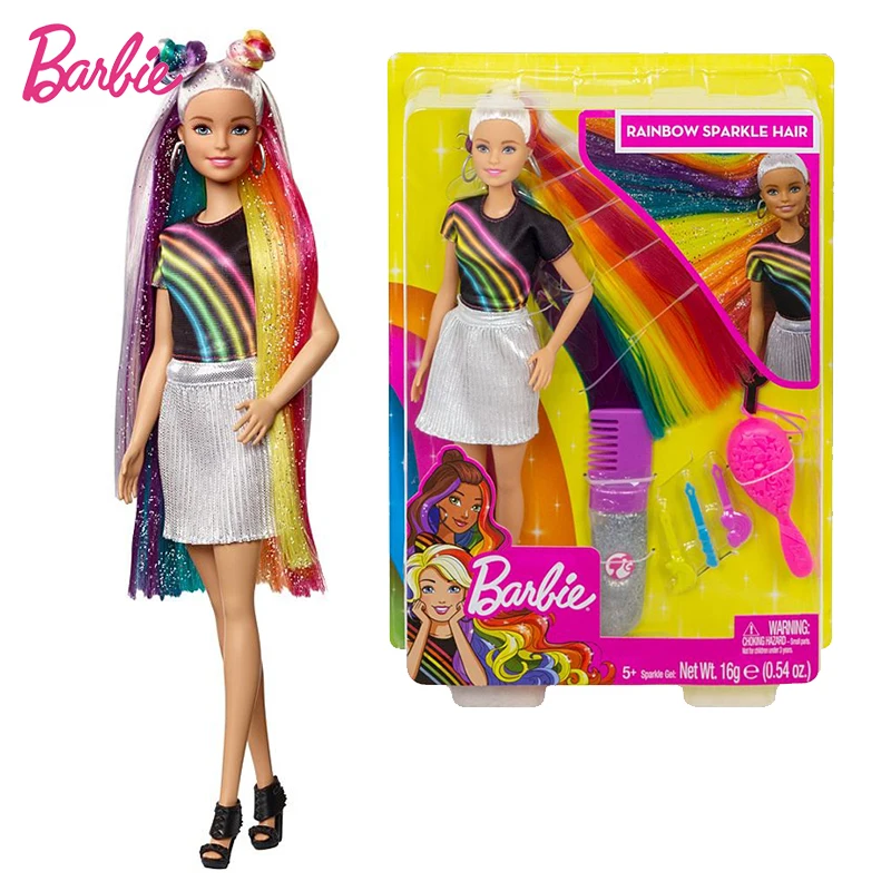 

Original Barbie Rainbow Sparkle Hair Doll Birthday Present Girl Brinquedos Bonecas Toys for Kids Juguetes Paratoys Girls Gift