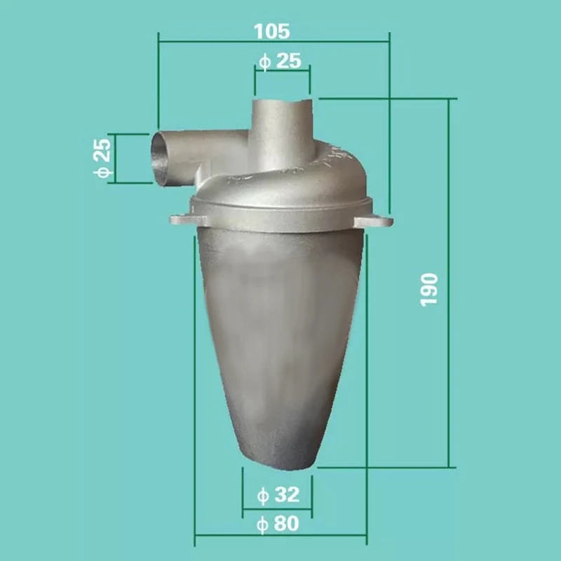 Алюминиевый турбо-зарядки циклонный пылевой фильтр сепаратор коллектор пылесоса высокая эффективность промышленная труба, коллектор