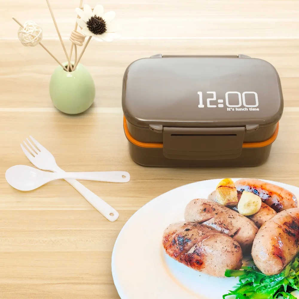 

Besuit Large Capacity Food Container 1400ml lunch box for kids 12:00 2 Layer Eco-Friendly Microwave oven Bento Box for picnic