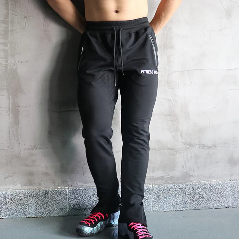 Esthstique, мужские спортивные штаны для бега, мужские эластичные дышащие спортивные штаны, штаны для бега, тренировочные штаны, спортивные штаны для бега - Цвет: ZXW K-73 hei