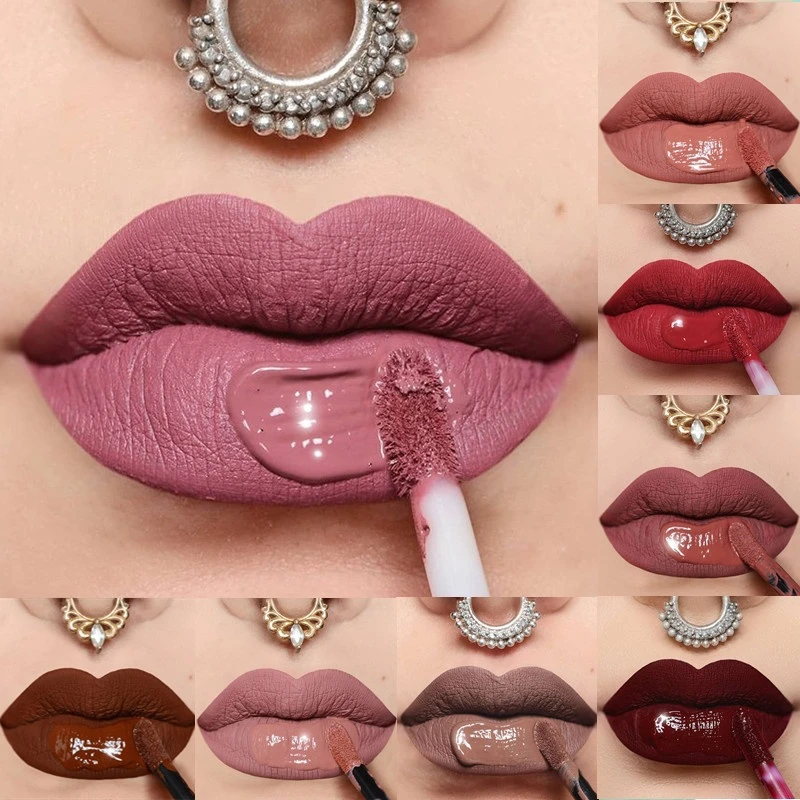 

24 Color Lipsticks Matte Waterproof Red Lip Gloss Mate Makeup Long Lasting Nude Brown Women Lips Liquid Lipstick Lippenstift