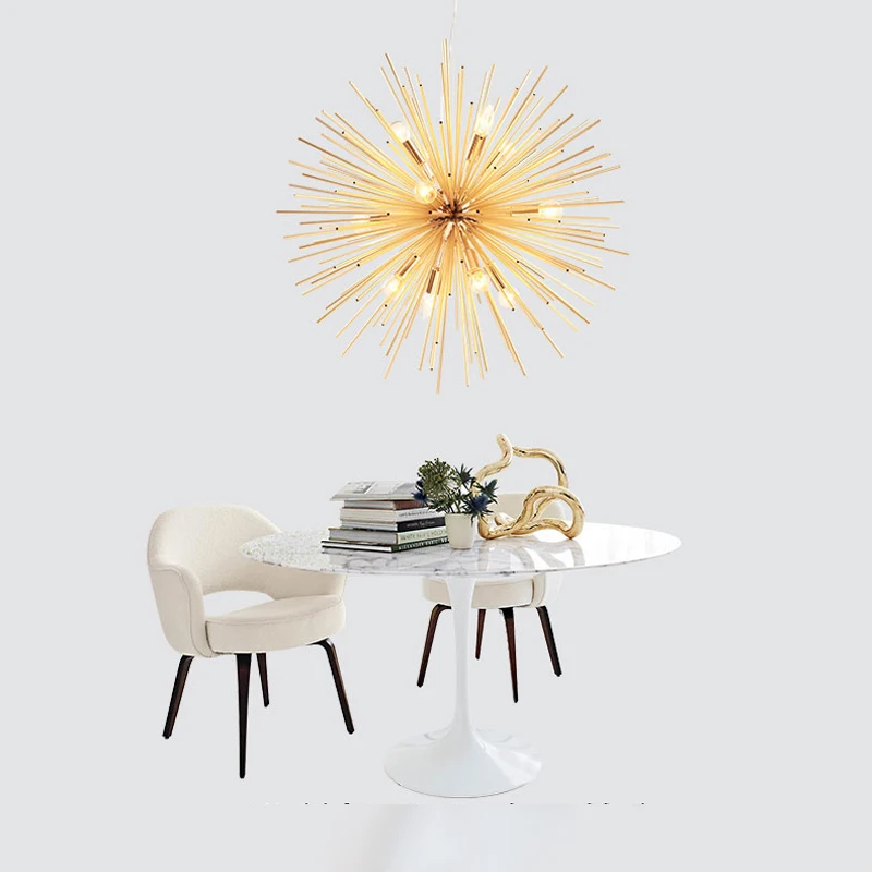 Modern Hedgehog Gold Pendant Light Restaurant Hanging Indoor Light Contemporary Suspension Pendant Lamp Living Room Villa Pendant Lighting Fixture (31)