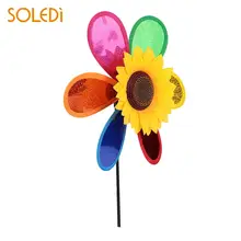 3D ветряная мельница в виде подсолнечника Pinwheel Wind Spinner цвет случайный пластиковый ярд вихрегиг наружные Вечерние