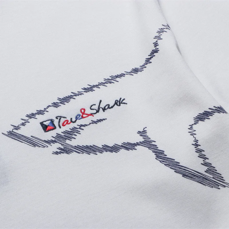 TACE& SHARK бренд Осенняя мужская повседневная хлопковая Футболка Homme модная футболка с принтом акулы с длинным рукавом мужские футболки для фитнеса