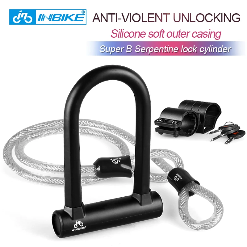 INBIKE замок для велосипеда U lock и MTB дороги велосипедный сигнализация велозамок