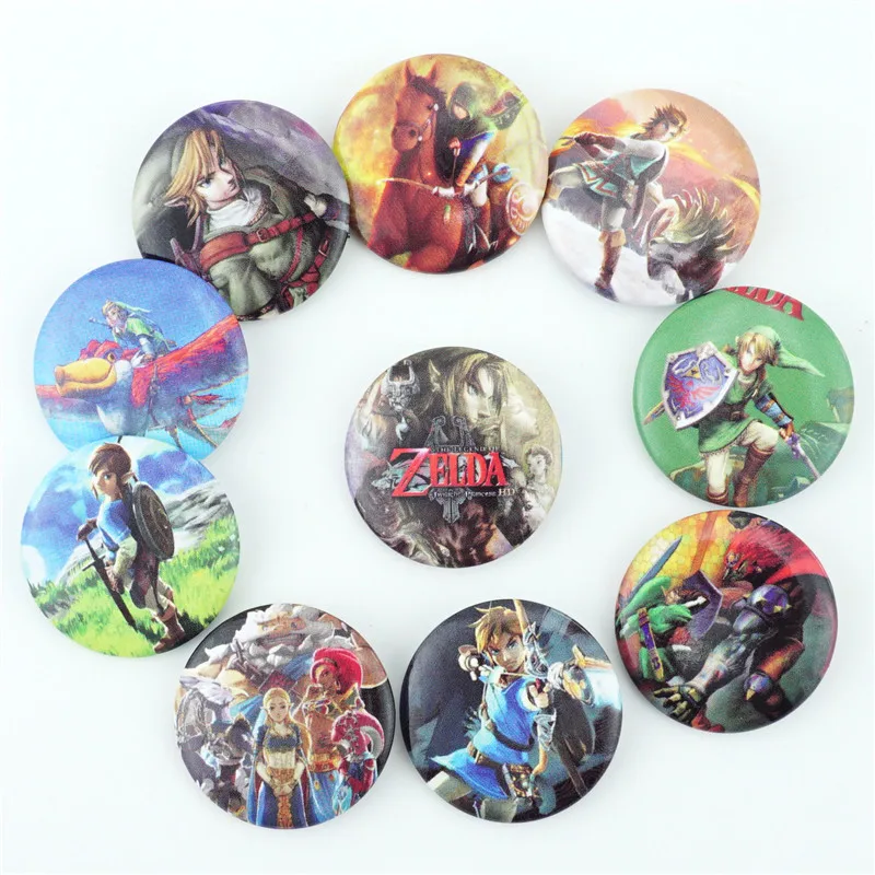 

10Pcs/Set The Legend of Zelda Figure Pins Badges Button Brooch Chest Ornament Clothing Bag Accessoies Collection Cosplay Gift