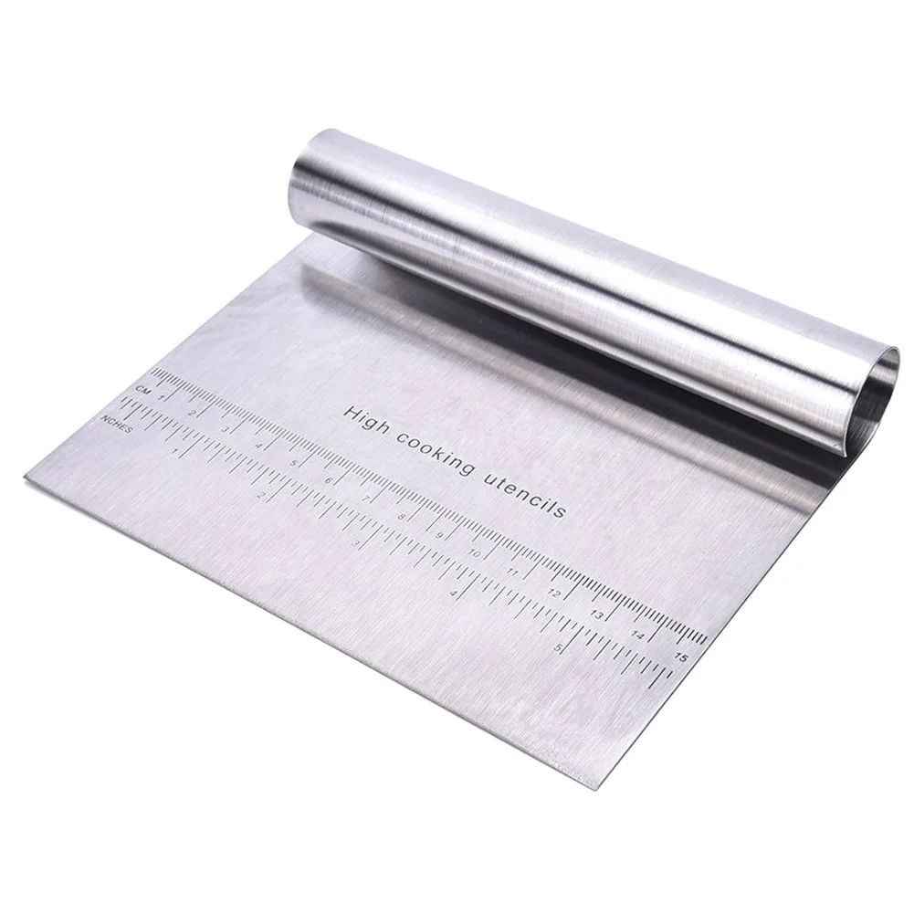  1 pc Pastry Cutter Stainless Steel Pizza Dough With Scale Scraper Cutter Kitchen Flour Slicer Bakin