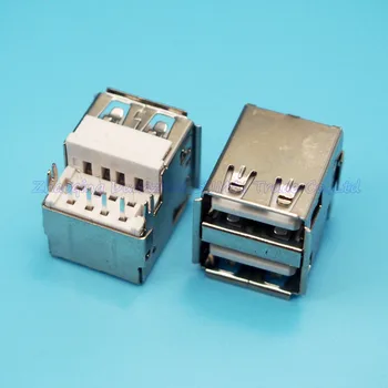 

Free shipping double USB 2.0 Connector New Double USB Jack USB Connector sink type
