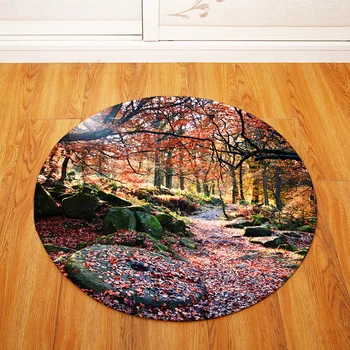 

Natural Scenery Round Tapete For Living Room Bedroom Home Decor Carpet Rug Children Kids Soft Play Mat
