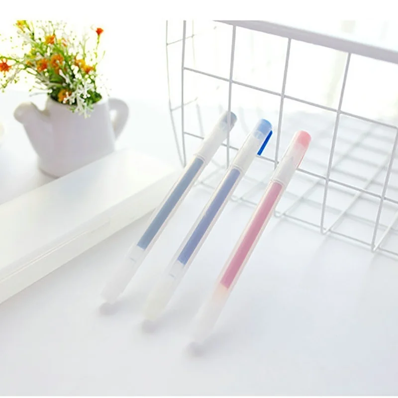 12Pcs MUJI Style 0.5mm Gel Pen Black/Red/Blue Ink Pen Maker Pen School Office Supply Stationery for Student Exam Writing