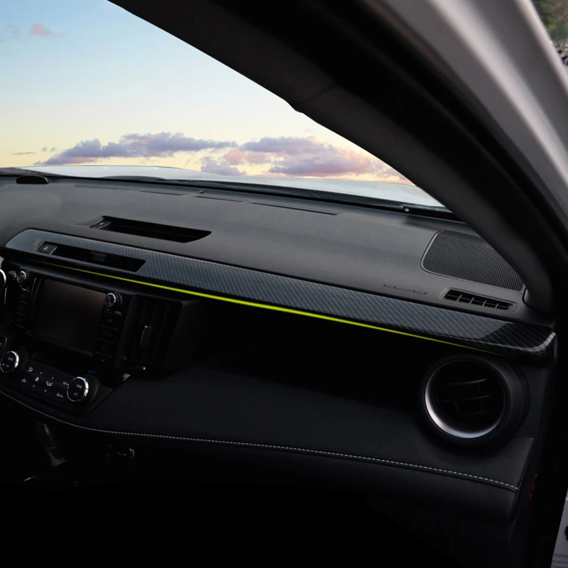 Carbon Fiber Dashboard Edge Frame Cover For Toyota RAV4 2014 2015 2016