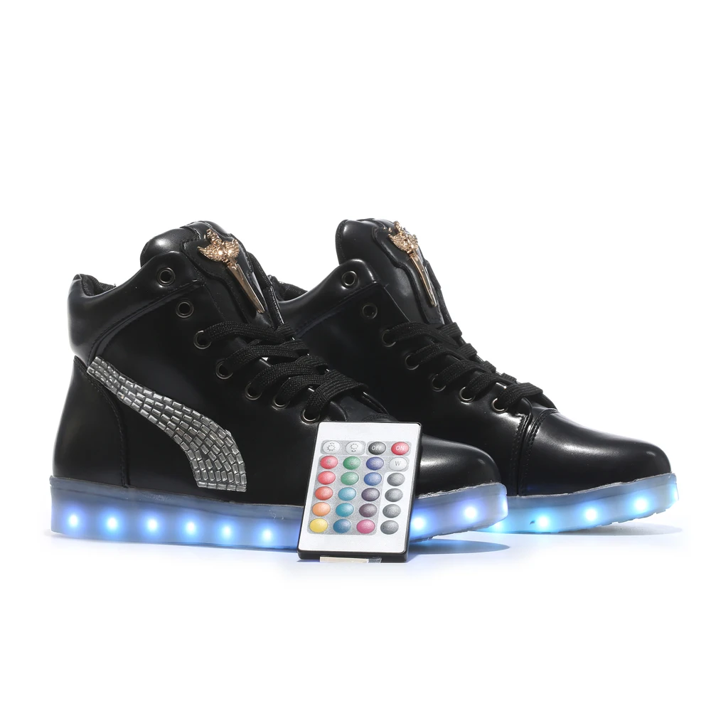 remote control High Top LED Luminous Light Up Shoes women Leisure