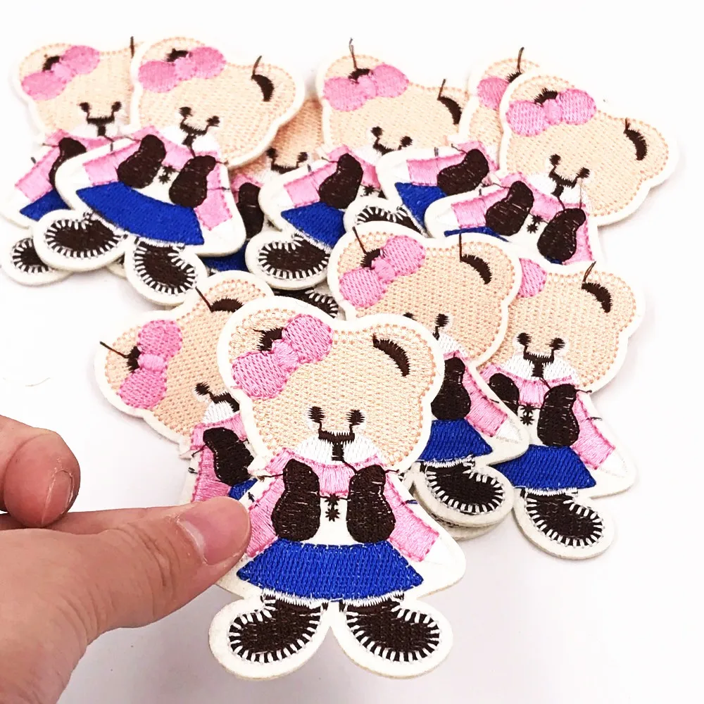 10pcslot pretty bear girls embroidery patches for clothing sewing on 10pcslot pretty bear girls embroidery patches for clothing sewing on