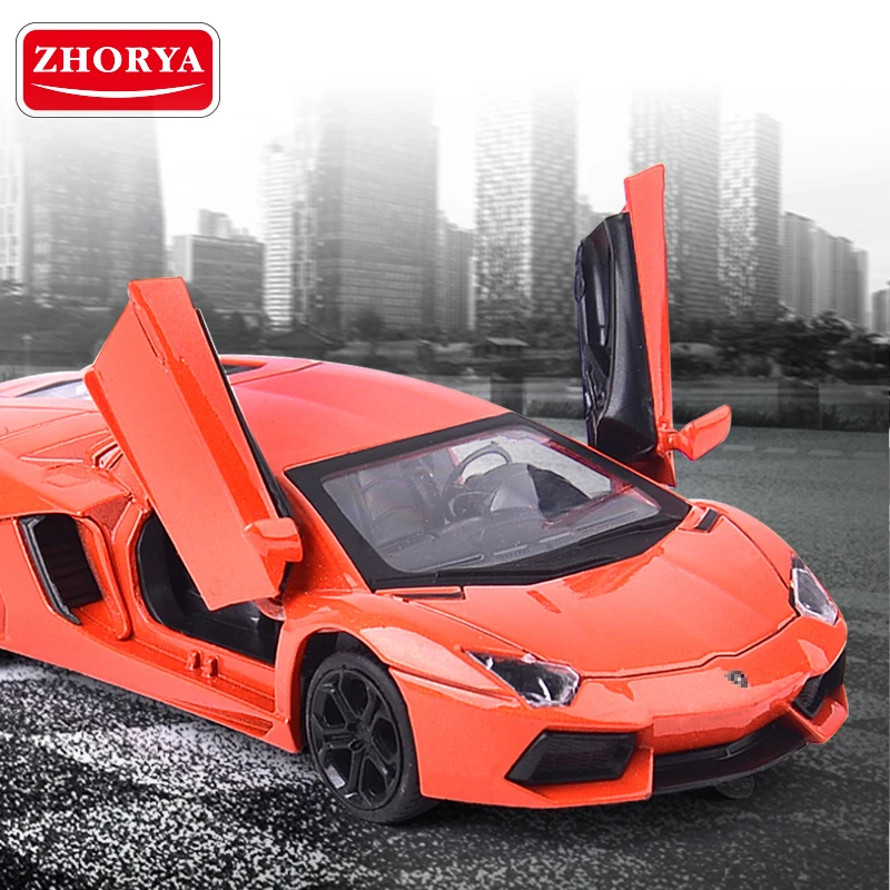 

Zhorya 1:32 High Simulation Alloy Car Pull Back Metal Vehicles Diecast Model Toys Door-open with Light and Sound For Kids Boys