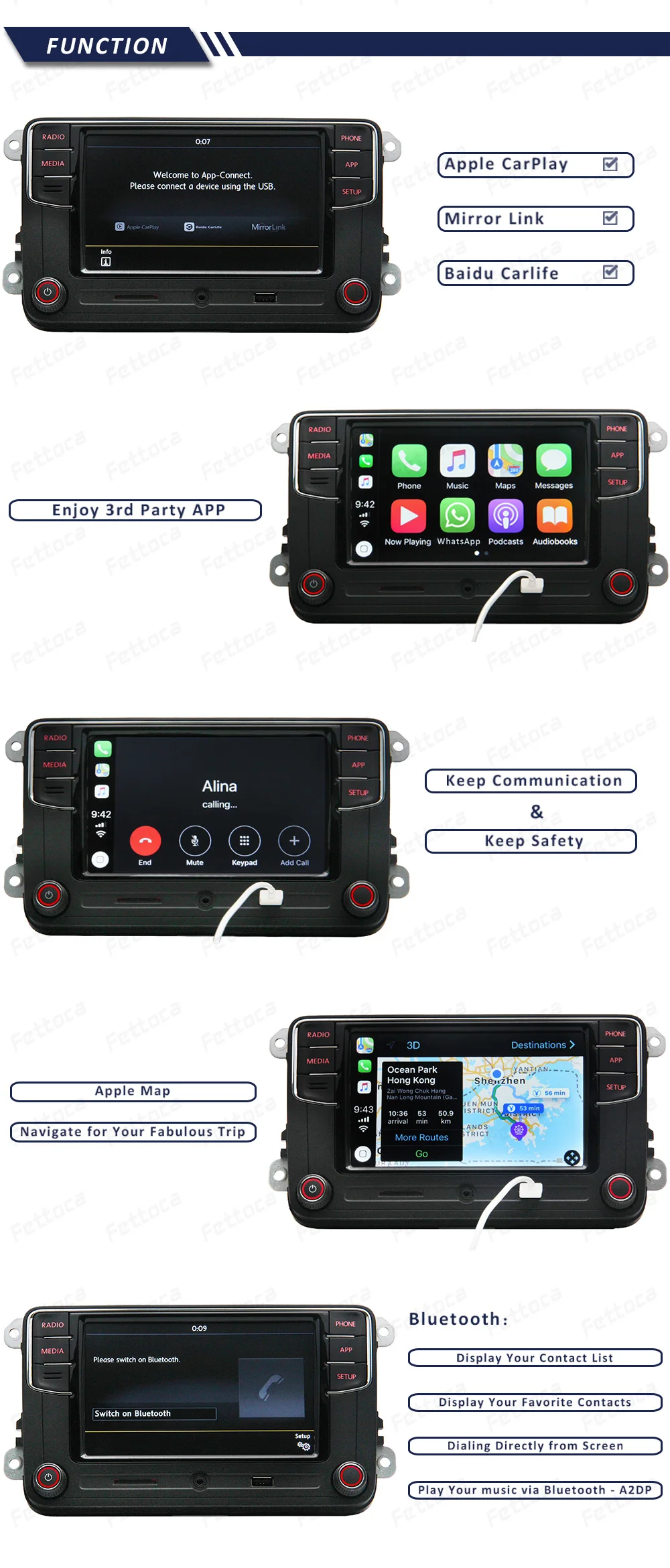 RCD330 плюс CarPlay Зеркало Ссылка 1 ГБ Оперативная память 6," Экран автомобиль радио 6RD035187B для VW Golf 5 Jetta MK5 MK6 CC tskoda Passat B6 B7 поло