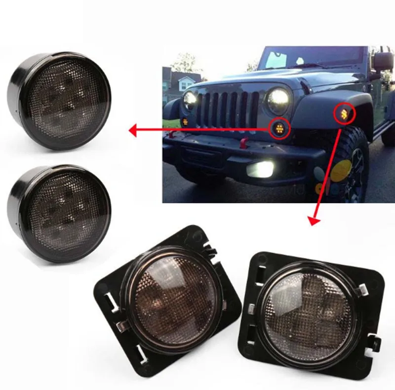 Front Smoked LED Turn Signal  Fender Parking Side Marker Lights for Jeep Wrangler.jfpg.jpaag.fjpg.jpgF_