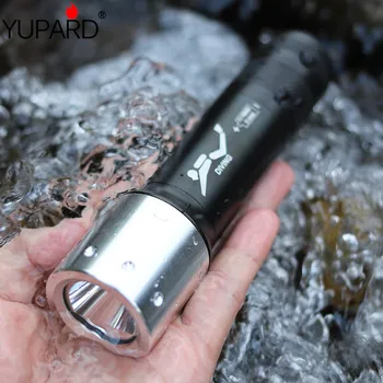 

YUPARD Diving diver lantern Flashlight XM-L2 T6 led Torch Waterproof 60m White yellow Light Led underwater+18650 battery+charger
