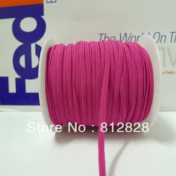 

50 Meters 1/8" 3mm #24 Hot Pink Color Skinny Elastic Bands