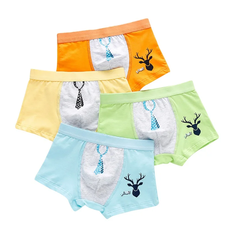 4pcs Baby underwear Boys Cotton Panties Girls Briefs Gifts Children Underwear Child Cartoon Briefs Underpants - Цвет: F