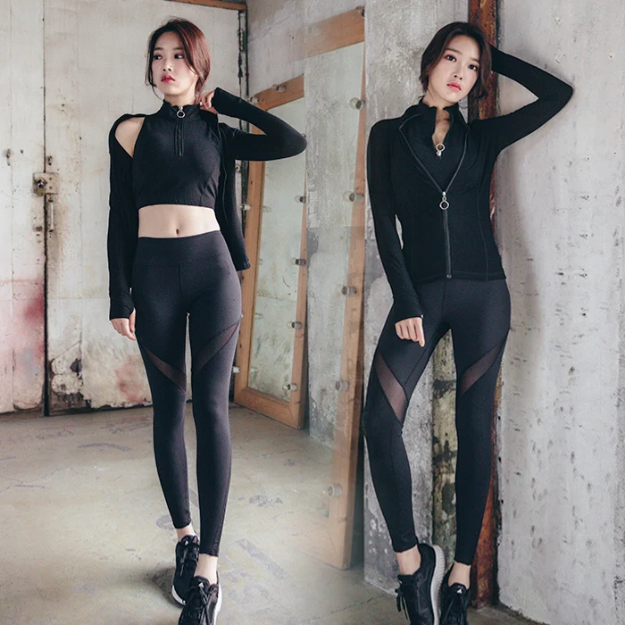 

2018 Women Yoga sets women yoga set tracksuit gym clothing print patchwork fitness suit female running sportwear workout clothe