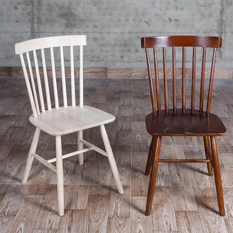 Cafe Chairs home Furniture Pine solid wood louis chairs coffee chair dining chair chaise nordic furniture minimalist 46.5*43*84