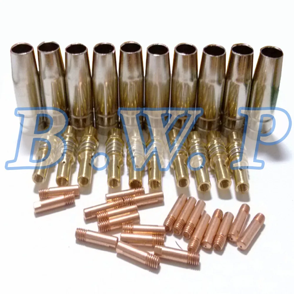 

MB 15AK Nozzles m6*25*1.0 Contact Tips Holder Consumables Kit For Mig Welding Torch, 60pcs