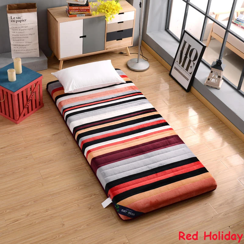  Slow Tree Flannel Mattress Thicken10cm Foldable Queen Bed Mat Home Tatami Bedroom Furniture Single/ - 33041083578