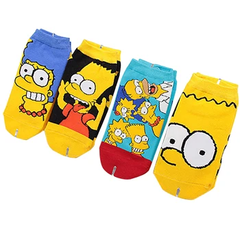 

Wholesale 60 Pairs Simpson Cartoon Women Cotton Comfortable Odorless Moisture Wicking Boat Socks for Women Causal Women Socks