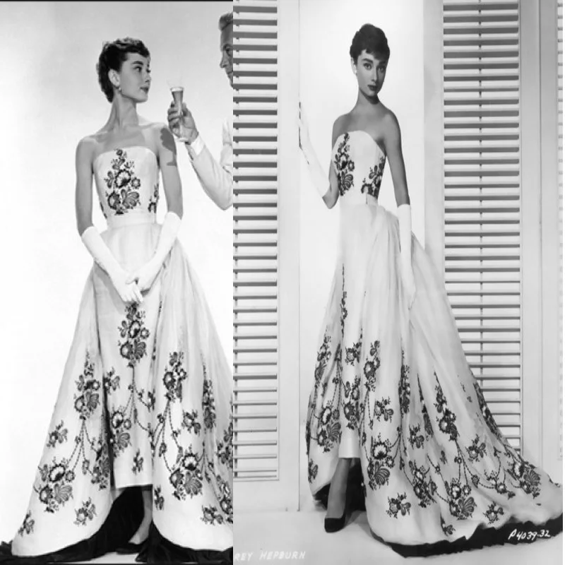 Elegant Inspired Audrey Hepburn Classic Wedding Dress in