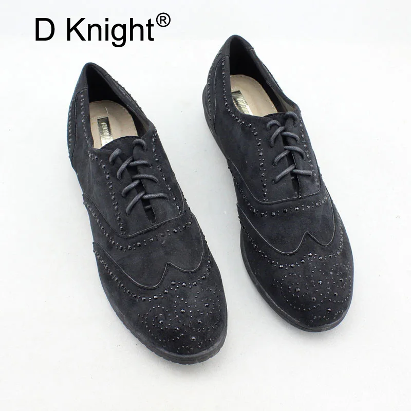 2018 Fashion Woman Spring Autumn Flat Oxford Shoes British Style Vintage Shoes Women Black Casual Retro Brogues Large Size 35-41 (14)