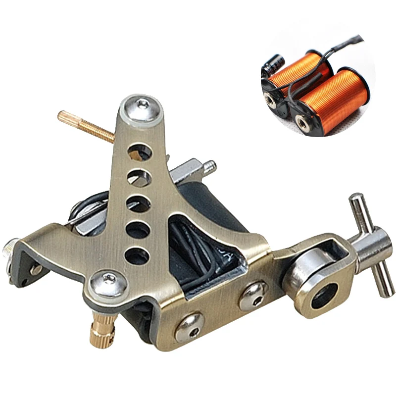 Lightweight Frame 10 Wrap Coils Pro 1 Pcs Electric Steel Tattoo Gun Liner Copper Wire Shader ...