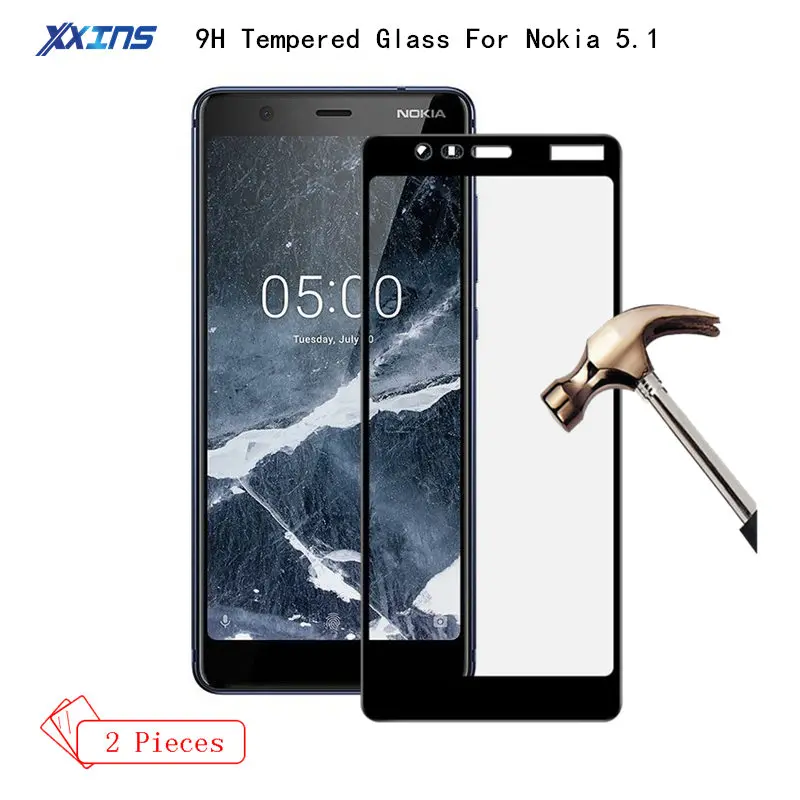 2 шт закаленное стекло для nokia 5 1 полная защитная пленка экрана смартфона дюймов 9 H