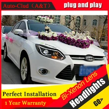 Auto Clud head lamps For ford focus 2012 2014 bi xenon lens LED Angel Eyes DRL