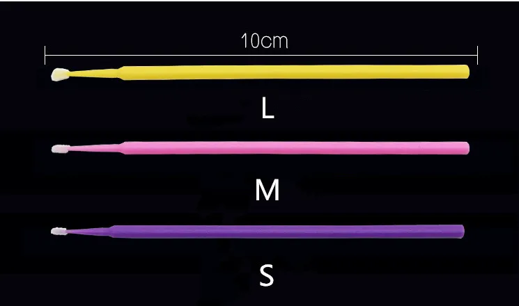 100 шт. полу постоянный Вышивка ватные тампоны Micro кисть тампон ворса татуировки Одноразовые наращивания ресниц отдельных аппликатор