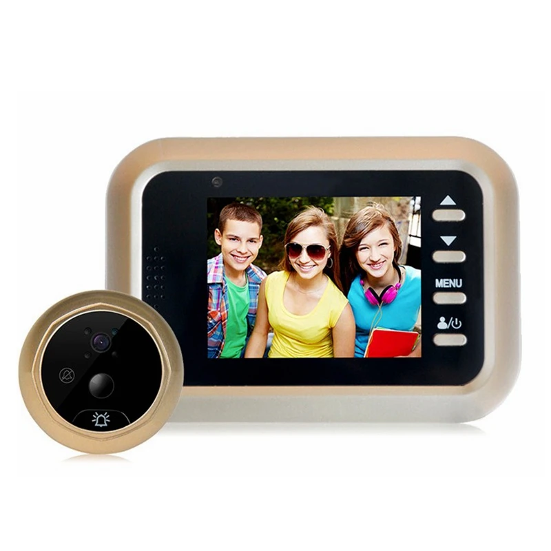 Goede 2.4 inch LCD HD Kleurenscherm Deurbel Camera Viewer Deur Kijkgaatje 200 w pixels Camera Eye Video recorder Verborgen Kat oog Hoofd