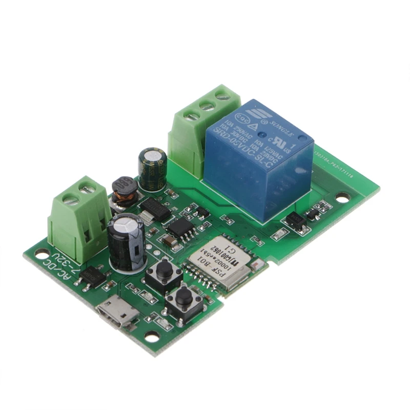 

DC 5V-32V Jog Self-lock Smart WiFi Wireless Switch Relay Module APP Control