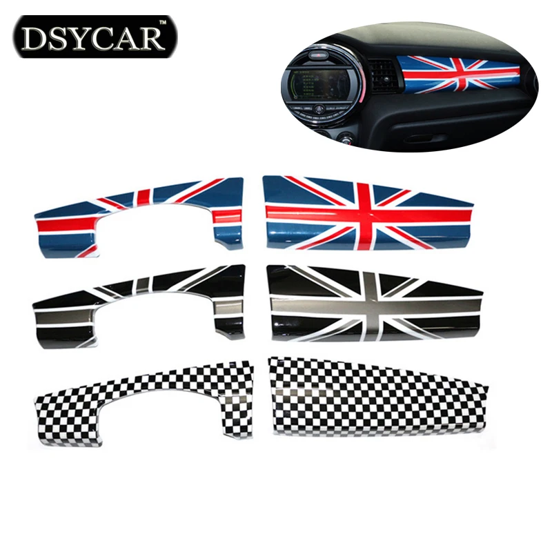 

DSYCAR 2pcs/set Instrument Panel Decoration Dashboard Cover Interior Decorations Union Jack Refit For Mini F55 F56 Car Styling