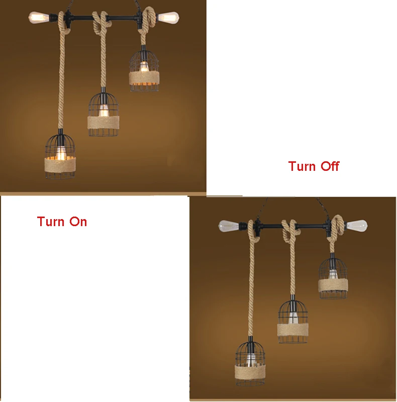 Ретро Лофт лампы Винтаж пеньковая веревка подвесной светильник s промышленность Ветер паб кафе ресторан гостиная лестница Коридор светильник
