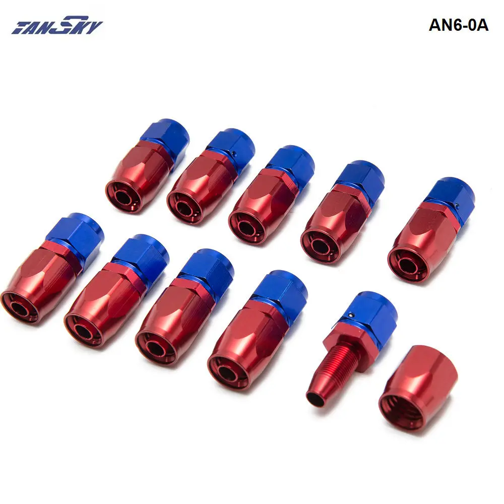 

10PCS/LOT Universal AN6 Straight Aluminum Oil/Fuel/Air/Gas Line Hose End Fittings AN6-0A