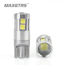 2x T10 168 194 W5W 3030 чип, светодиодный белый/желтый светильник для номерного знака с поворотной стороной, с лампочками, DRL, автомобильный внутренний обратный светильник
