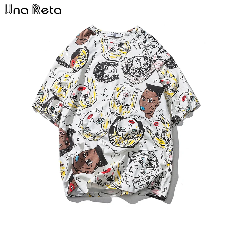 Una Reta Summer T Shirts Mens 2018 New Hip Hop Color graffiti print ...