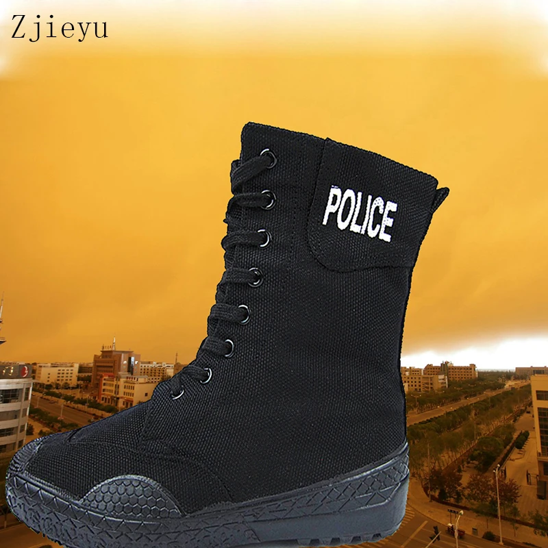 canvas black boots