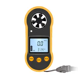 Мини цифровой анемометр Мини Портативный ЖК-дисплей скорость ветра температура измеритель влажности с многоцелевой гигрометр термометр