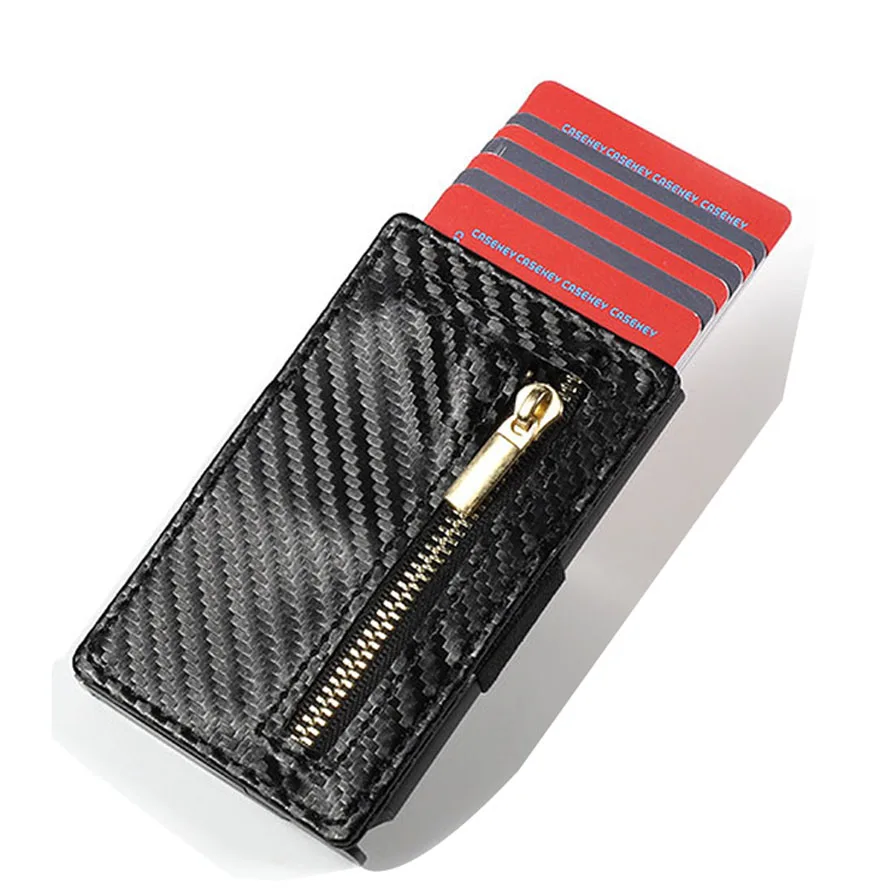 

2019 New Credit Card Holder Men And Women New PU Leather Card Wallets Aluminum Single Box RFID Blocking Package ID Holders