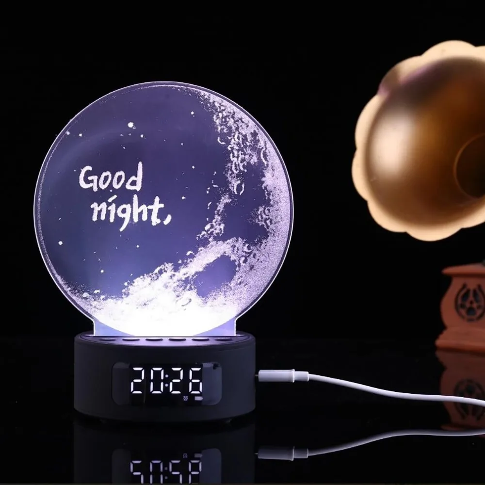 

Half moon good night multi-function Bluetooth speaker colorful lights multi-function stereo connect your MP3/MP4/CD/DVD/phone FM