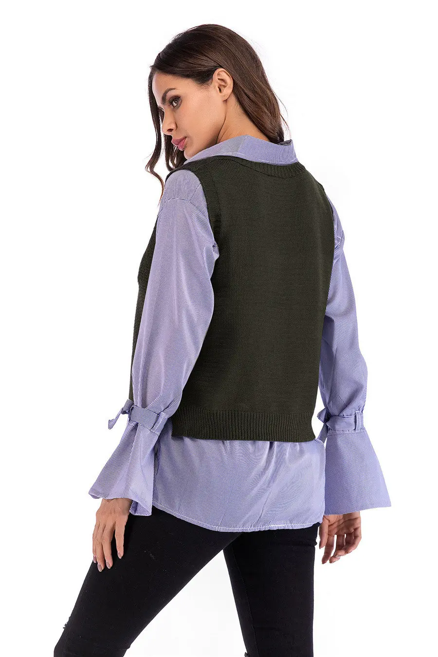Gladiolus 2018 Fashion Knitwear Autumn Winter Sweater Women Sleeveless V-Neck Loose Knitted Waistcoat Women Vest Short Sweaters (15)