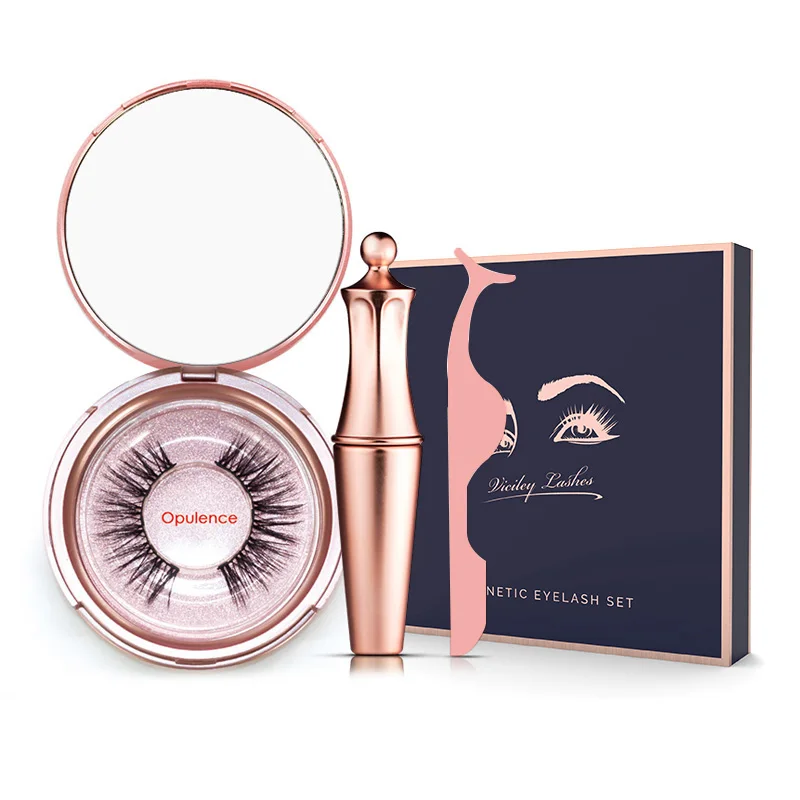 

Genailish magnetic eyeliner magnetic eyeashes kit waterproof long lasting eyeliner false eyelashes custom packaging Box EY-KS01
