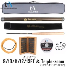 Maxcatch Telescoping Fly Rod 9-13FT Tenkara Fly Fishing Rod & Tenkara Flies & Line & Field