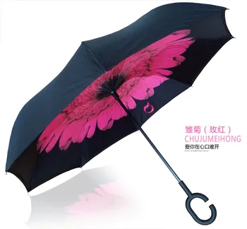 

Umbrellas Rain Gear Household Merchandises Home & Garden non-automatic umbrella dual-folding black coating auto reverse umbrella